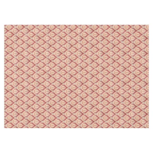 Damaspatroon in crème en rood Tafelkleed (Voorkant (Horizontaal))