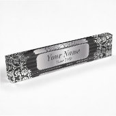 Damaspatroon in Silver Grey & Black | DIY-tekst Naambordje