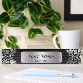 Damaspatroon in Silver Grey & Black | DIY-tekst Naambordje