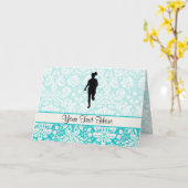 Damaspatroon; Meisje aan het lopen Kaart (Gele Bloem)