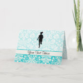 Damaspatroon; Meisje aan het lopen Kaart (Voorkant)