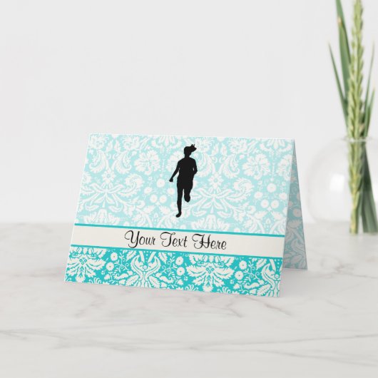 Damaspatroon; Meisje aan het lopen Kaart (Voorkant)