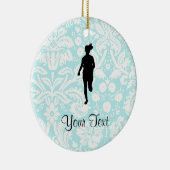 Damaspatroon; Meisje aan het lopen Keramisch Ornament (Rechts)