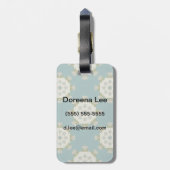 Damaspatroon met abstracte elementen bagagelabel (Achterkant verticaal)