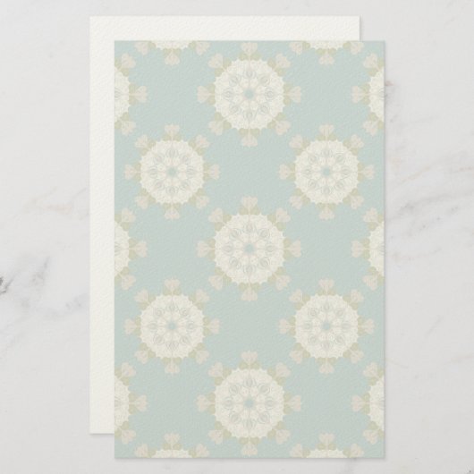 Damaspatroon met abstracte elementen briefpapier (Voorkant / Achterkant)