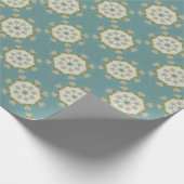 Damaspatroon met abstracte elementen cadeaupapier (Hoek)