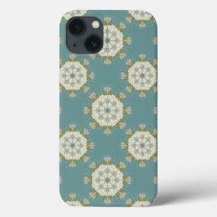 Damaspatroon met abstracte elementen iPhone 13 hoesje