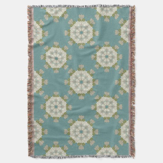 Damaspatroon met abstracte elementen deken (Voorkant Verticaal)