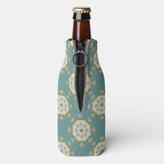 Damaspatroon met abstracte elementen flesjeskoeler (Fles Achterkant)