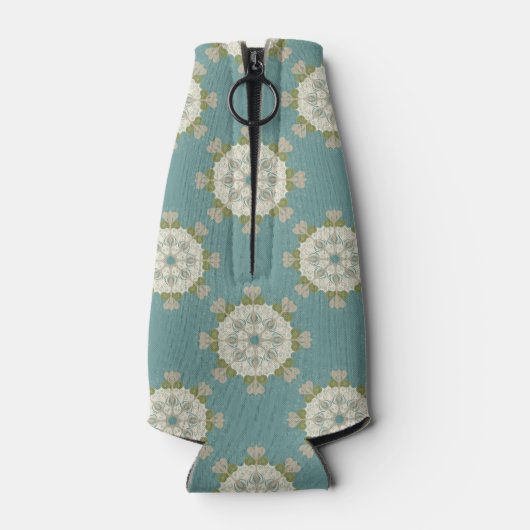 Damaspatroon met abstracte elementen flesjeskoeler (Achterkant)