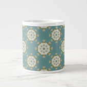 Damaspatroon met abstracte elementen grote koffiekop (Voorkant)