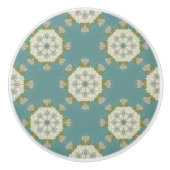 Damaspatroon met abstracte elementen keramische knop (Voorkant)