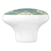 Damaspatroon met abstracte elementen keramische knop (Zijkant)