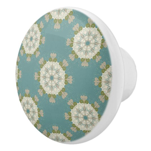 Damaspatroon met abstracte elementen keramische knop (Rechts)