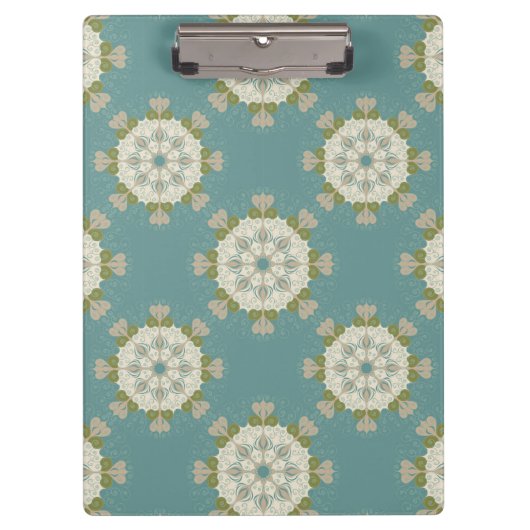 Damaspatroon met abstracte elementen klembord (Voorkant)