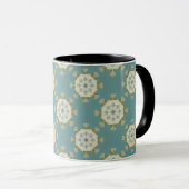 Damaspatroon met abstracte elementen mok (Voorkant rechts)