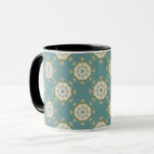 Damaspatroon met abstracte elementen mok (Voorkant links)