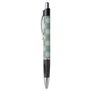 Damaspatroon met abstracte elementen pen