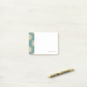Damaspatroon met abstracte elementen post-it® notes (Op bureau)