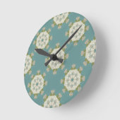 Damaspatroon met abstracte elementen ronde klok (Hoek)