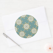 Damaspatroon met abstracte elementen ronde sticker (Envelop)