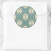Damaspatroon met abstracte elementen ronde sticker (Tas)