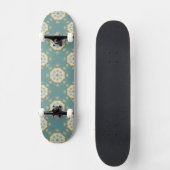 Damaspatroon met abstracte elementen skateboard (Voorkant)