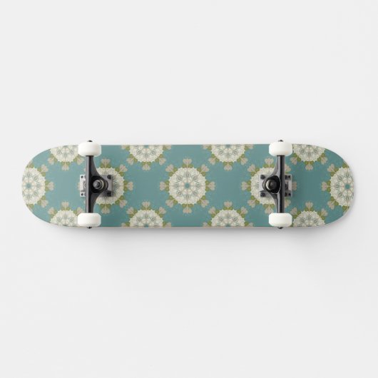 Damaspatroon met abstracte elementen skateboard (Horizontaal)