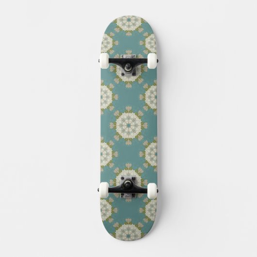 Damaspatroon met abstracte elementen skateboard (Voorkant)
