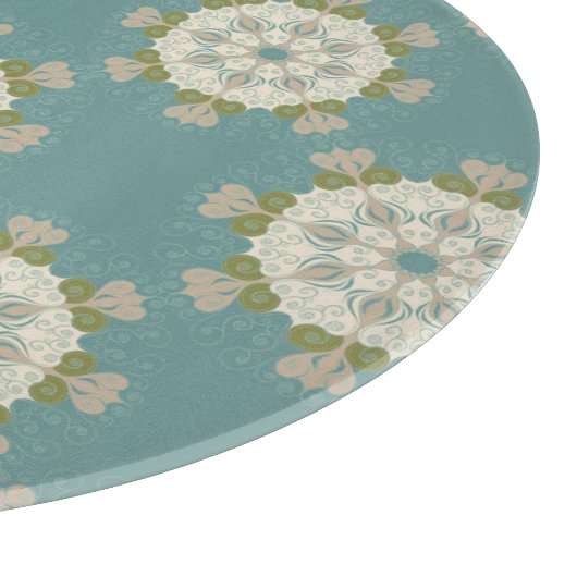 Damaspatroon met abstracte elementen snijplank (Hoek)