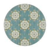 Damaspatroon met abstracte elementen snijplank (Voorkant)