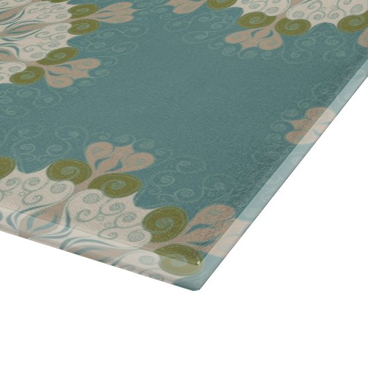 Damaspatroon met abstracte elementen snijplank (Hoek)