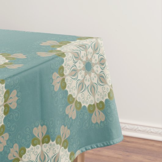 Damaspatroon met abstracte elementen tafelkleed (Voorbeeld)