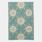 Damaspatroon met abstracte elementen theedoek (Verticaal)