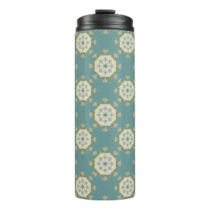 Damaspatroon met abstracte elementen thermosbeker