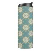 Damaspatroon met abstracte elementen thermosbeker (Gedraaid links)