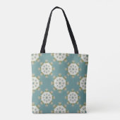 Damaspatroon met abstracte elementen tote bag (Achterkant)