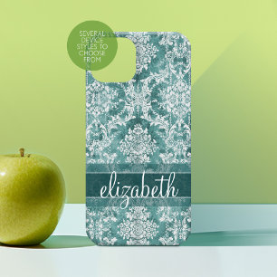  Damaspatroon met Grungy Finish Case-Mate iPhone 14 Pro Max Hoesje