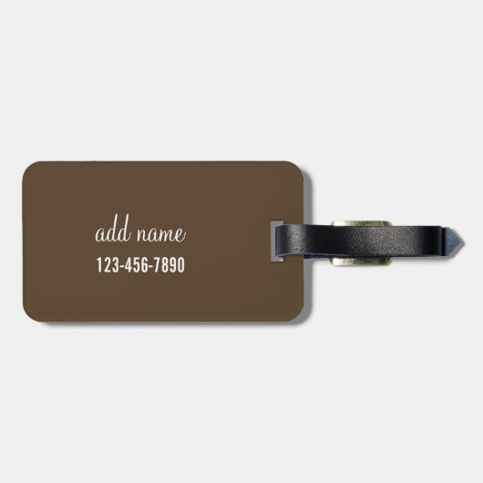  Damaspatroon met monogram Bagagelabel (Achterkant horizontaal)