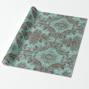 Damaspatroon met monogram Cadeaupapier