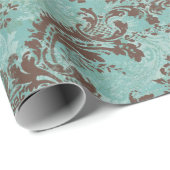  Damaspatroon met monogram Cadeaupapier (Rol Hoek)