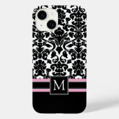 Damaspatroon met monogram Case-Mate iPhone case (Achterkant)