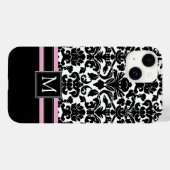 Damaspatroon met monogram Case-Mate iPhone case (Achterkant (horizontaal))