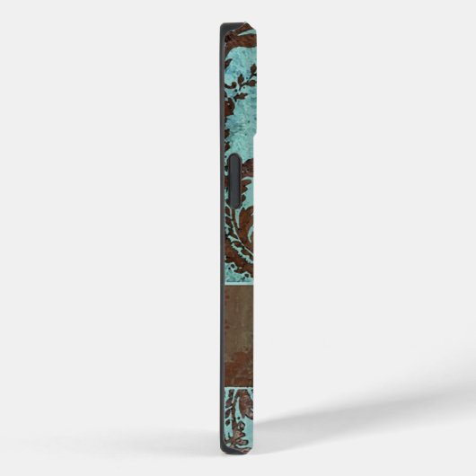 Damaspatroon met monogram Case-Mate iPhone Case (Achterkant / Rechts)