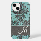 Damaspatroon met monogram Case-Mate iPhone Case (Achterkant)