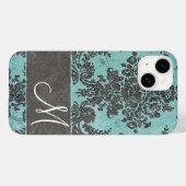 Damaspatroon met monogram Case-Mate iPhone Case (Achterkant (horizontaal))