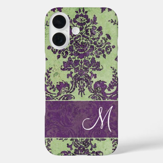 Damaspatroon met monogram Case-Mate iPhone Case (Achterkant)
