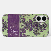  Damaspatroon met monogram Case-Mate iPhone Case (Achterkant (horizontaal))