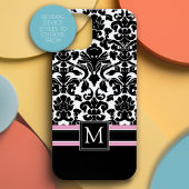 Damaspatroon met monogram Case-Mate iPhone case