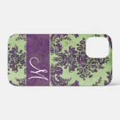  Damaspatroon met monogram Case-Mate iPhone Case (Achterkant (horizontaal))